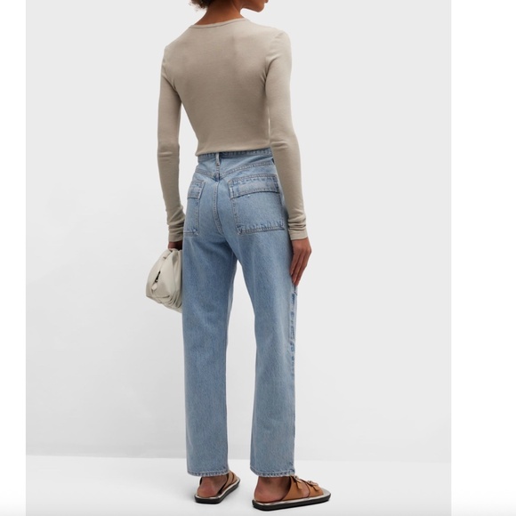 AGOLDE Cooper High Rise Straight Cargo Jeans in Rank Light Wash Retro Denim 28 - Picture 2 of 16